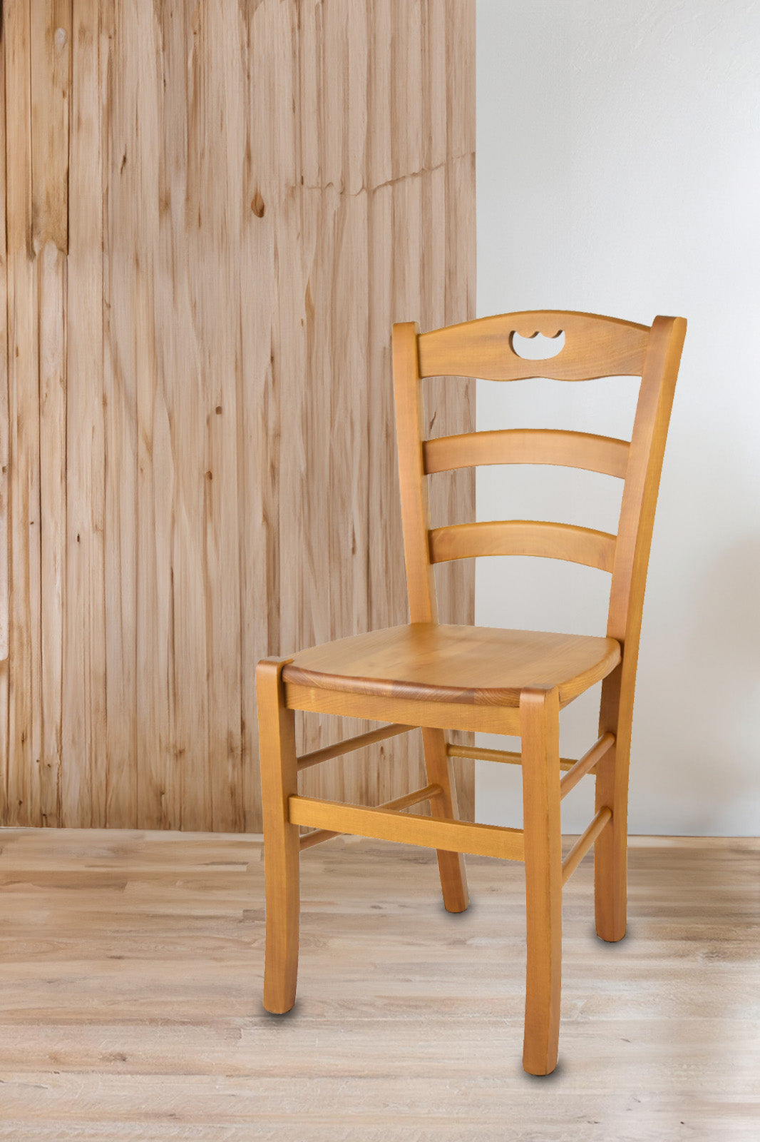 Sedia outlet modello 40 colore rovere seduta in legno massello