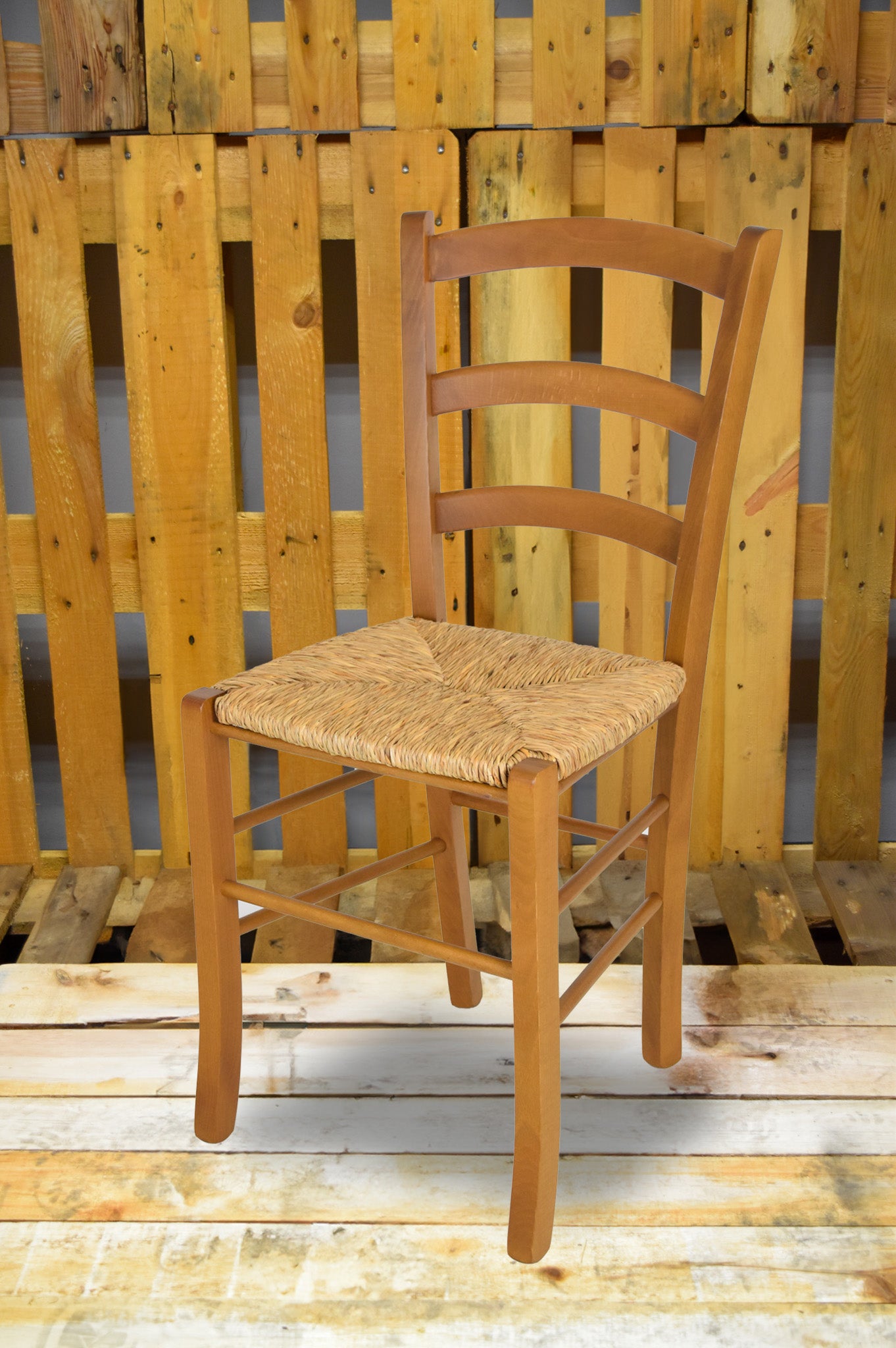 Stock second choice chair model 13 oak color straw seat