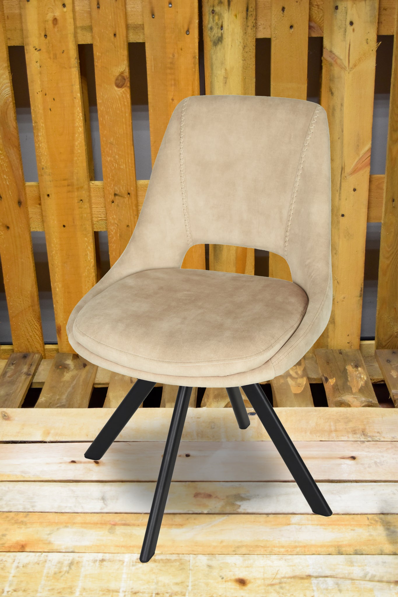 Stock second choice chair model 5003 in velvet color sand