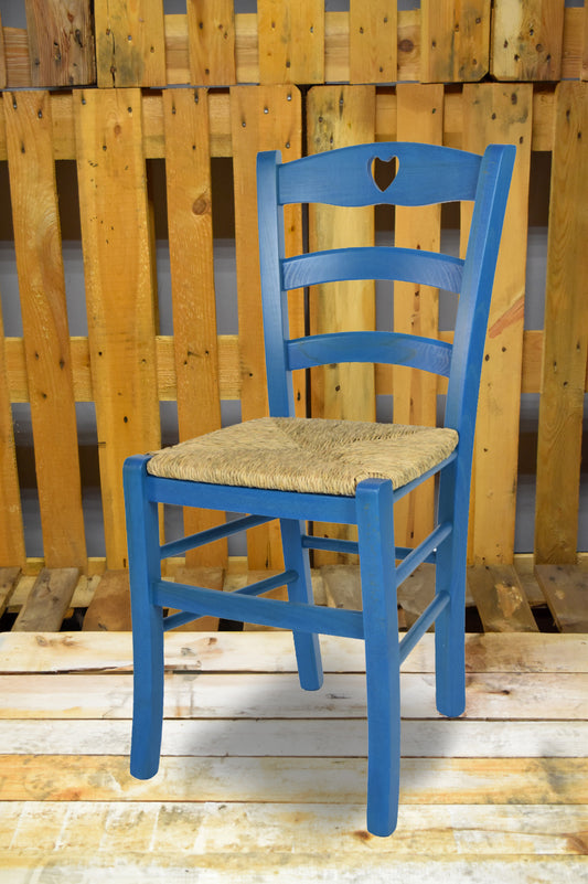 Stock sedia seconda scelta modello 25 colore anilina blu seduta in paglia