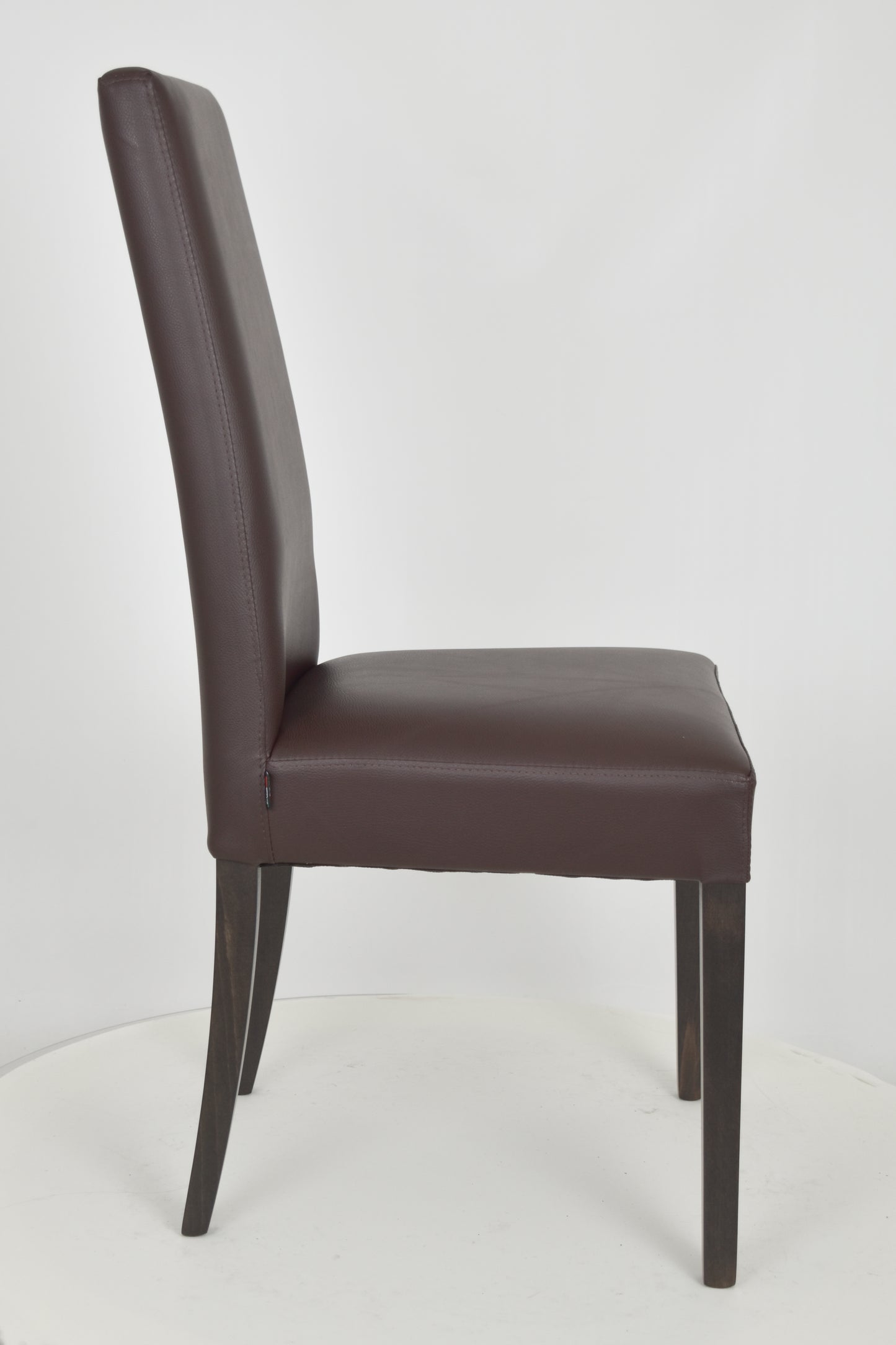 Stock second choice chair model 35 upholstered in brown artificial leather  