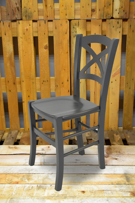 Stock sedia seconda scelta modello 33 colore laccato grigio scuro seduta in legno