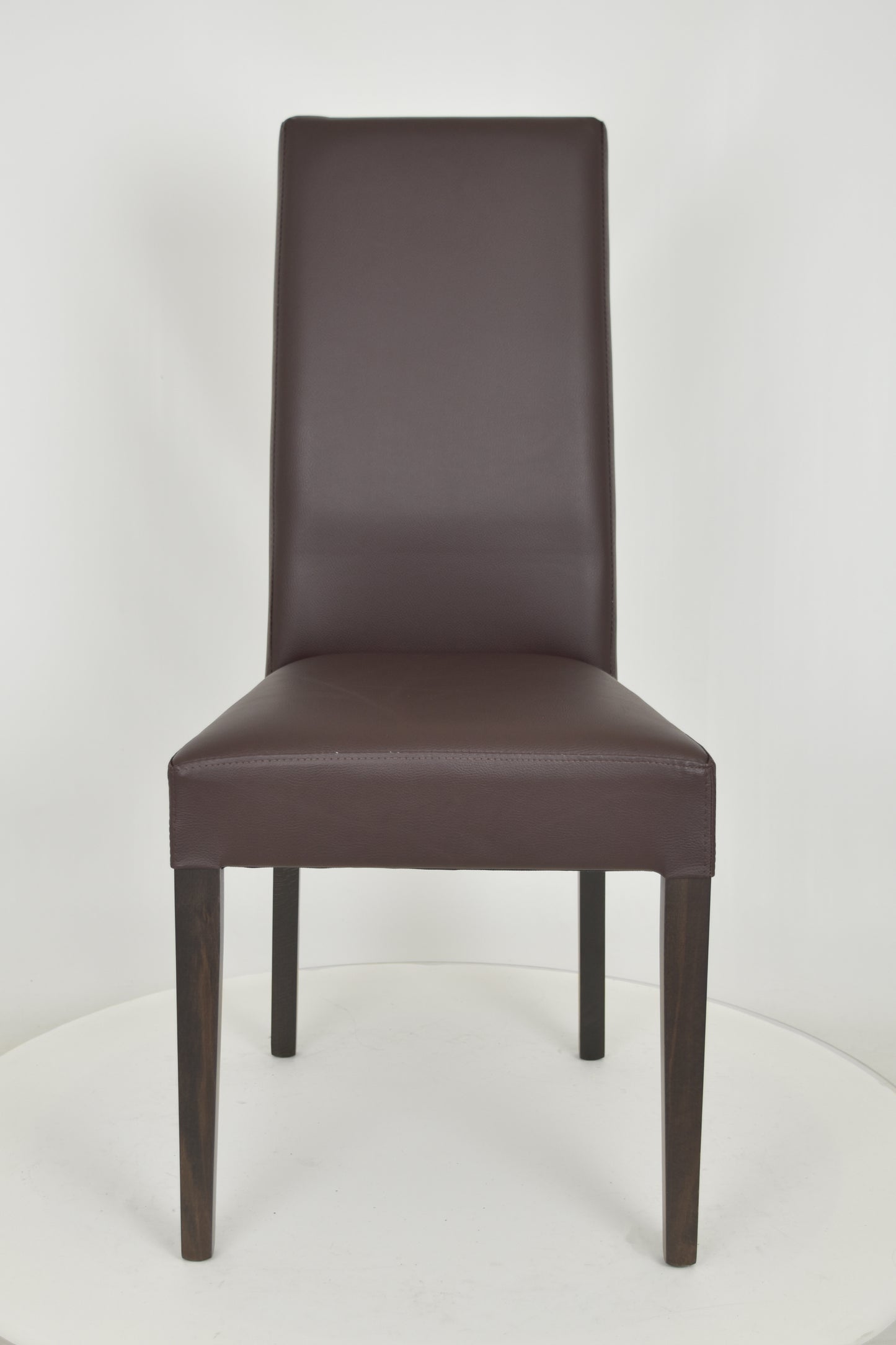 Stock second choice chair model 35 upholstered in brown artificial leather  