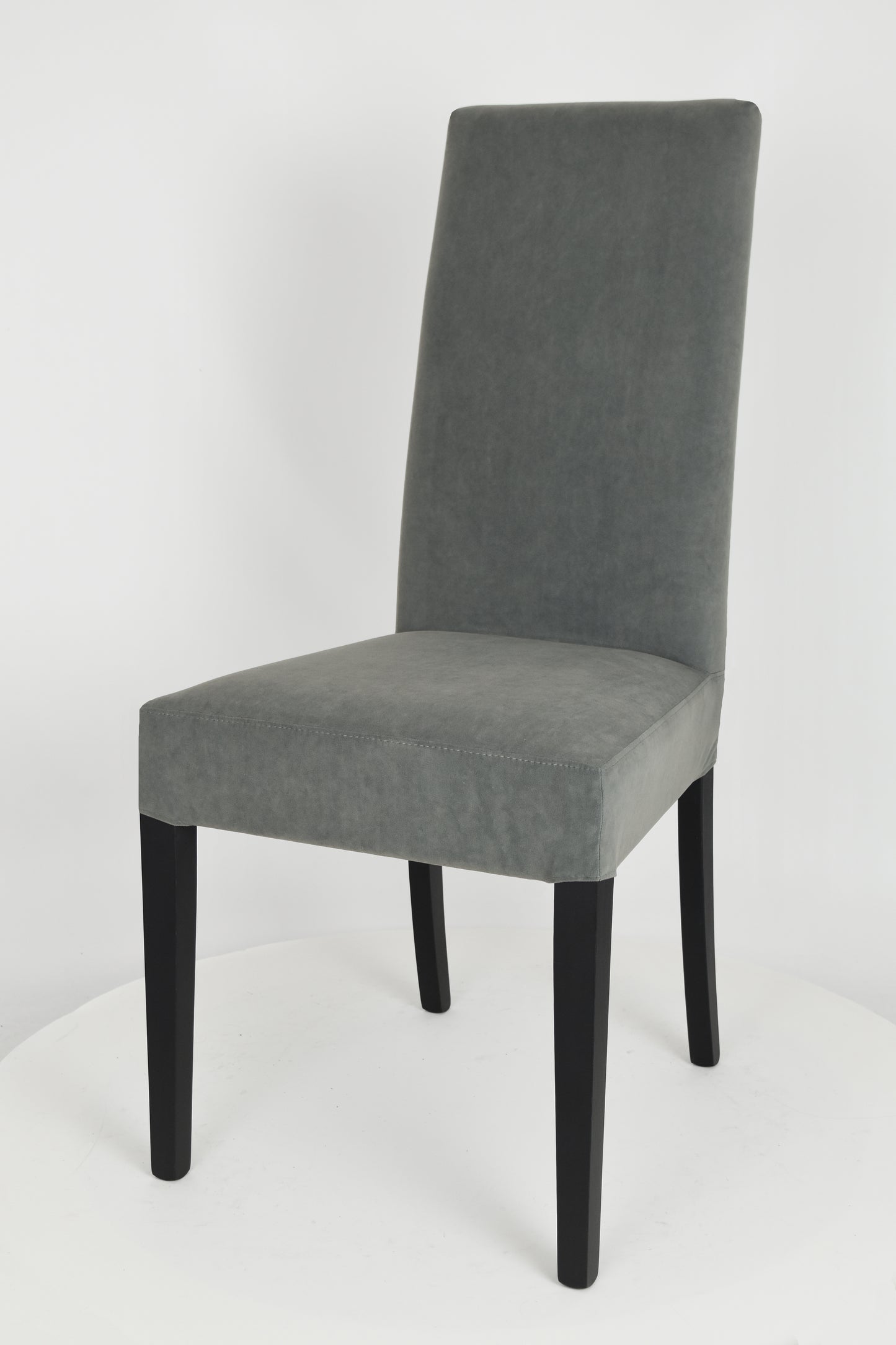 Outlet chair model 35 upholstered in dark grey velvet