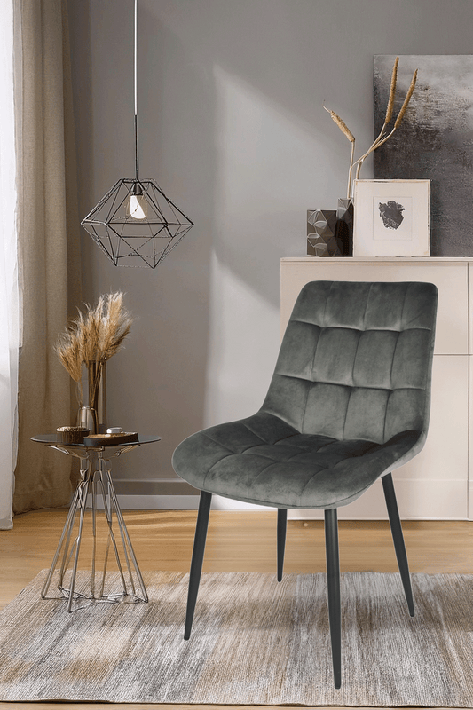 Outlet chair model 98 upholstered in dark grey velvet