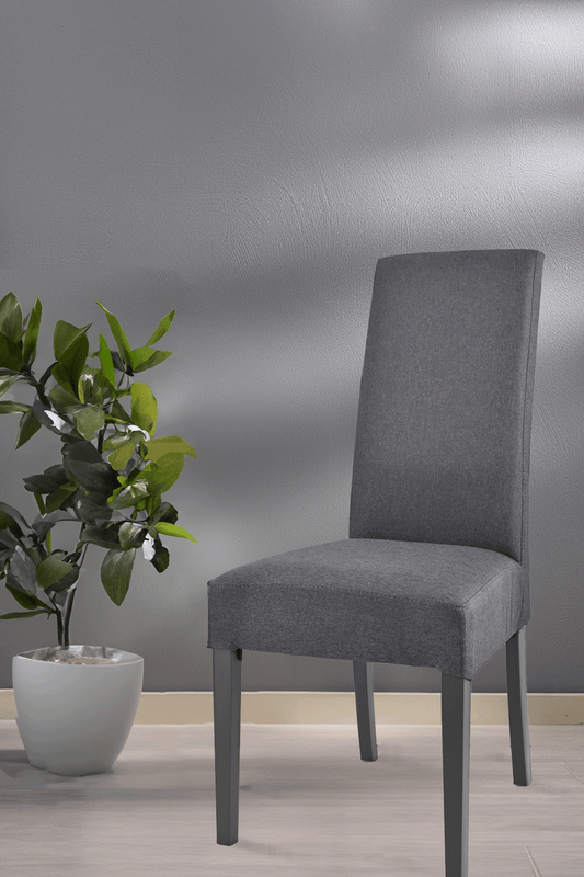 Outlet chair model 36 upholstered in dark gray fabric