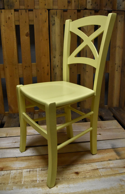 Stock chairs model 33 yellow color wooden seat