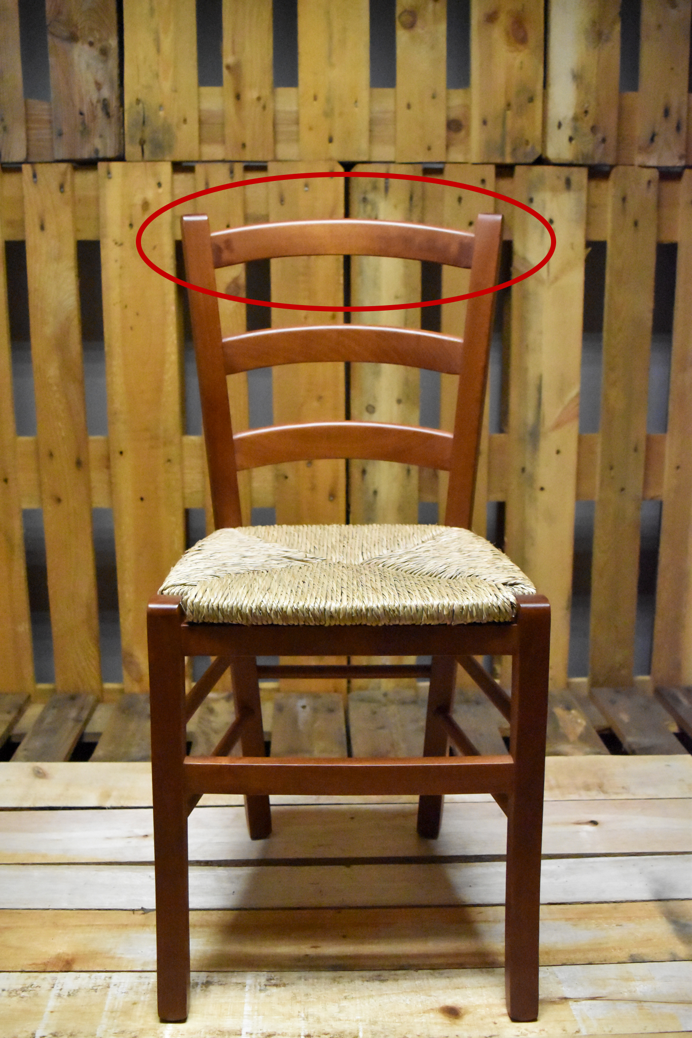 Stock chairs model 14 walnut color straw seat