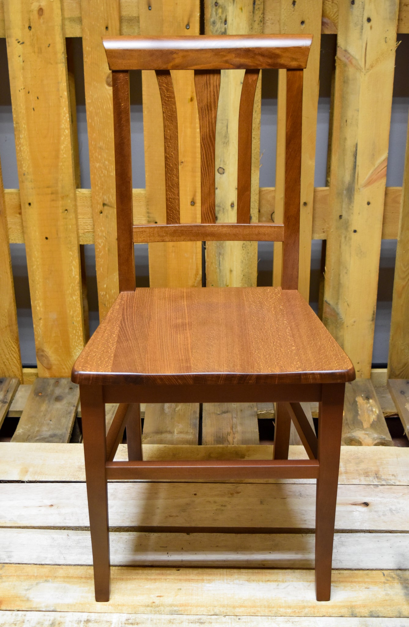 Stock chairs model 22 walnut color wooden seat