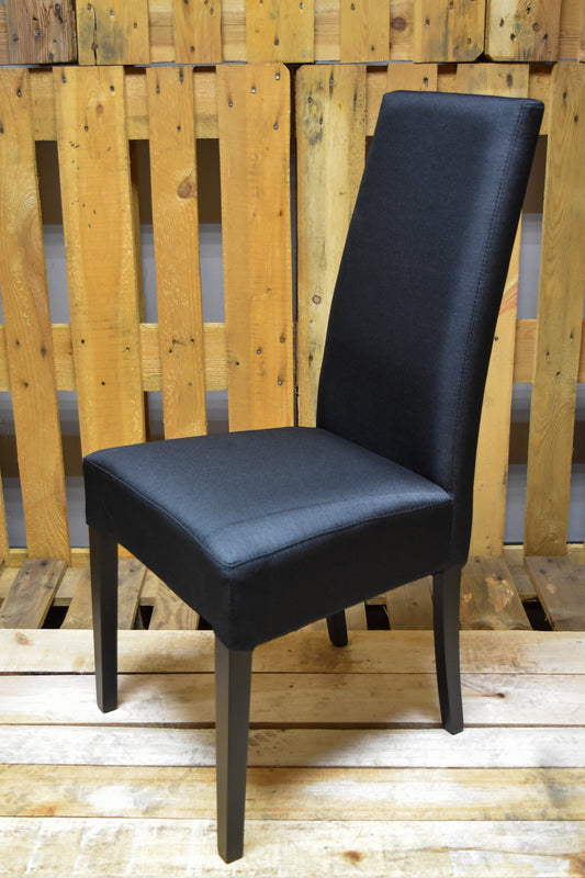 Stock model 36 chairs upholstered in black fabric