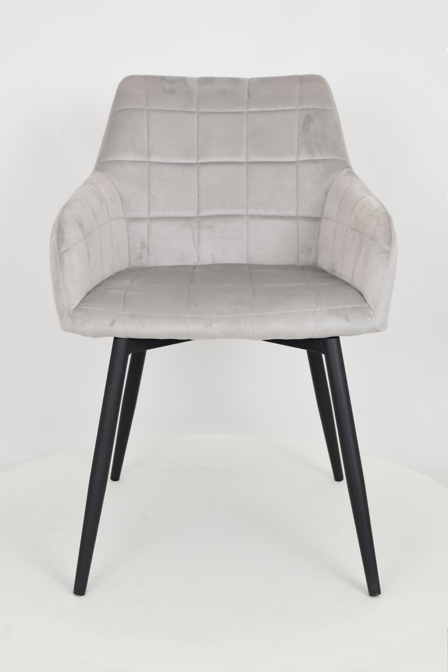 Stock second choice armchair model 7651 upholstered in light grey velvet