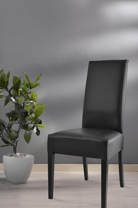 Outlet chair model 36 upholstered in black artificial leather