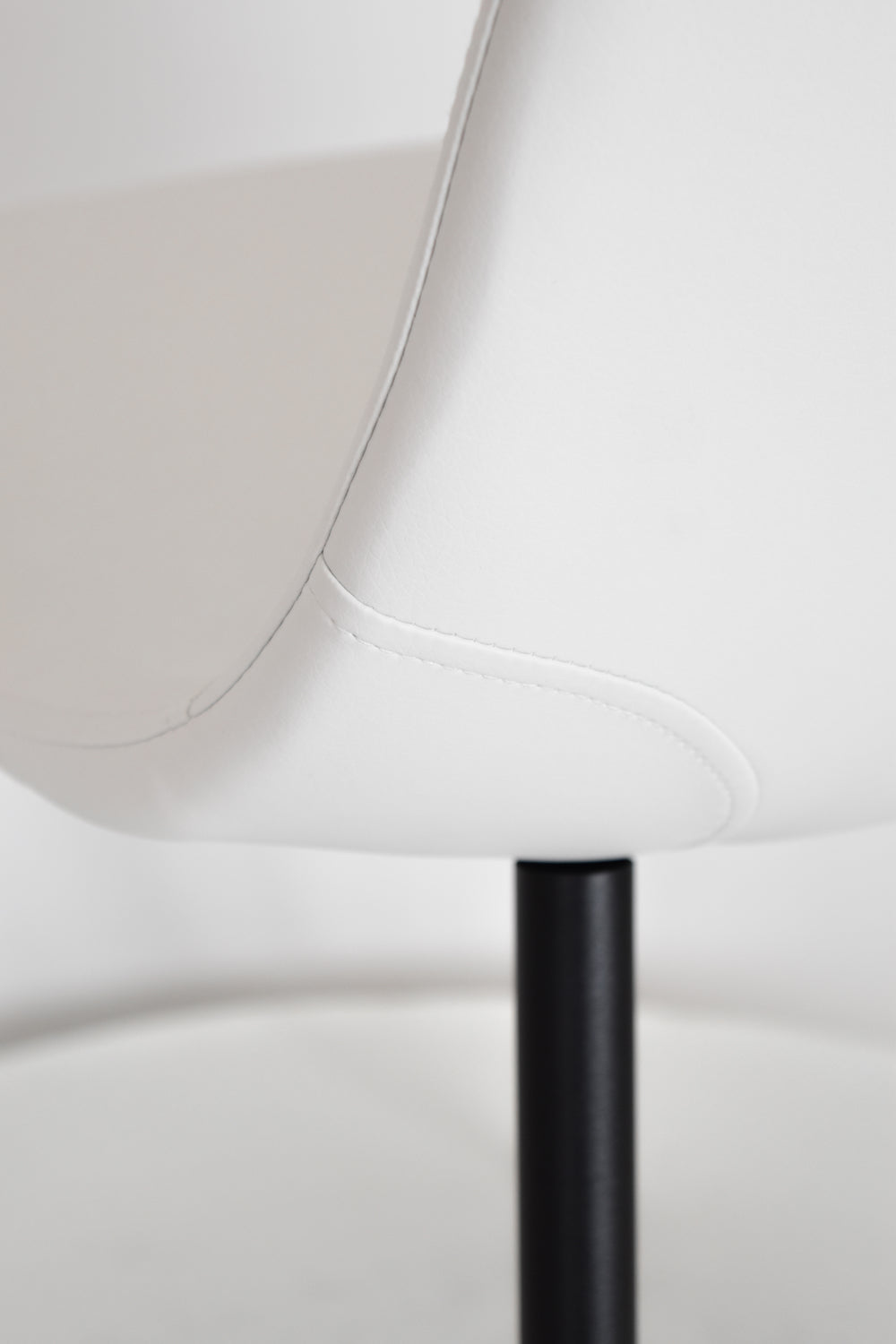 Outlet chair model 95 upholstered in white artificial leather