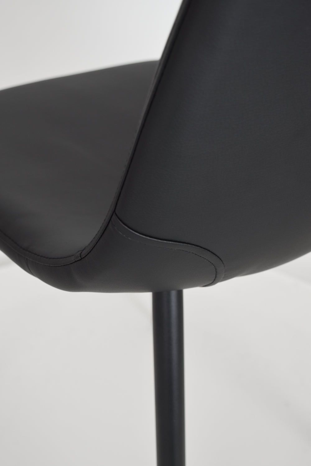 Outlet chair model 95 upholstered in black artificial leather