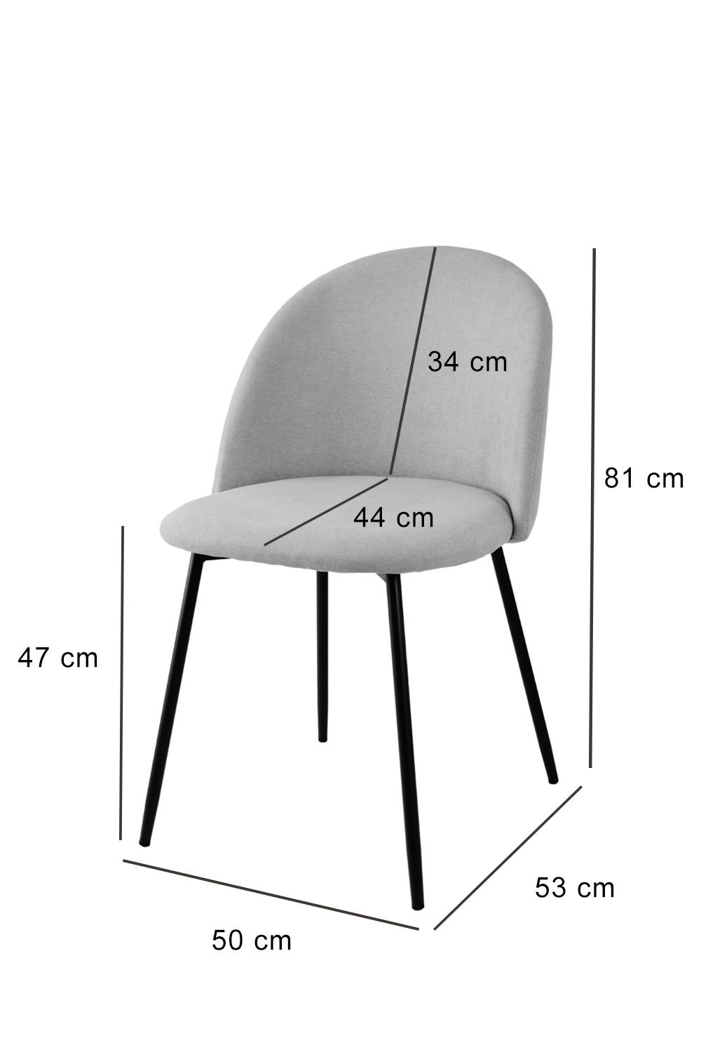 Outlet chair model 99 upholstered in light grey fabric