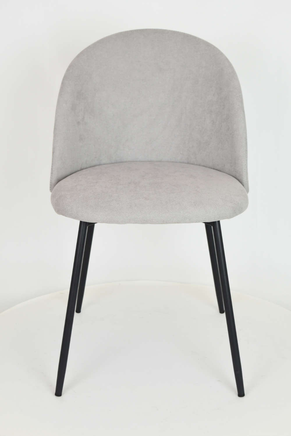 Outlet chair model 99 upholstered in light grey fabric