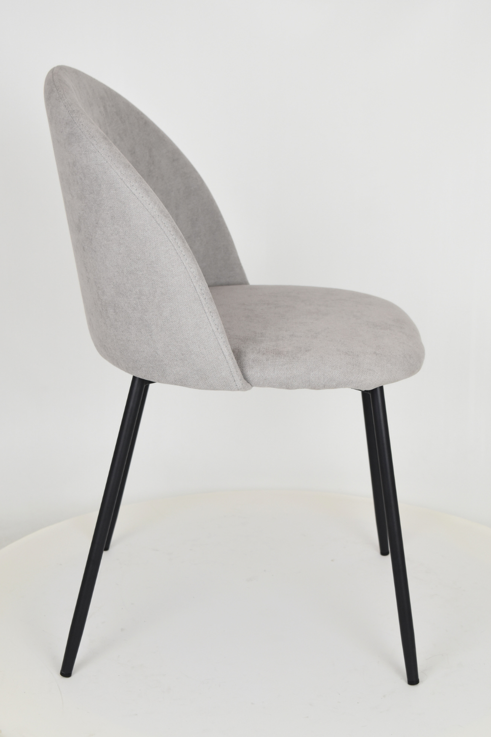 Outlet chair model 99 upholstered in light grey fabric