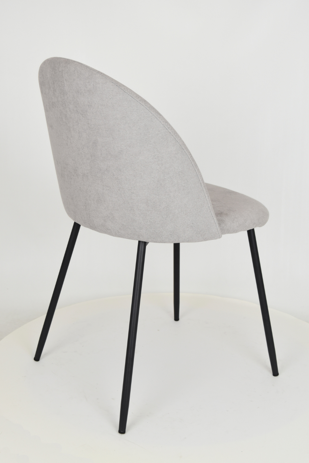 Outlet chair model 99 upholstered in light grey fabric