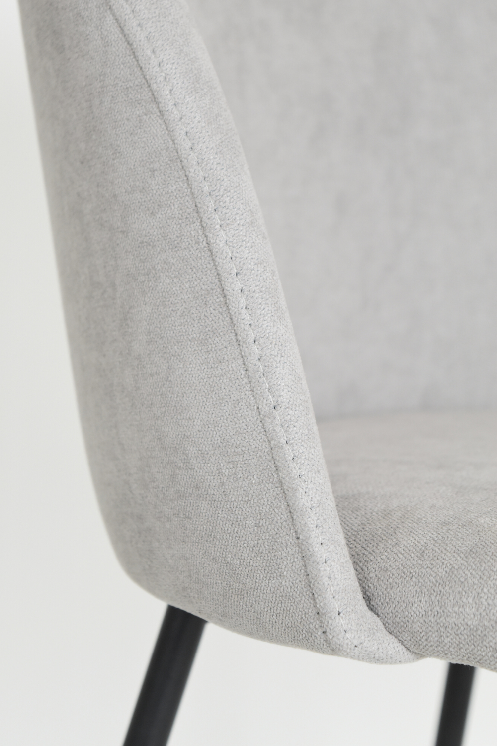 Outlet chair model 99 upholstered in light grey fabric