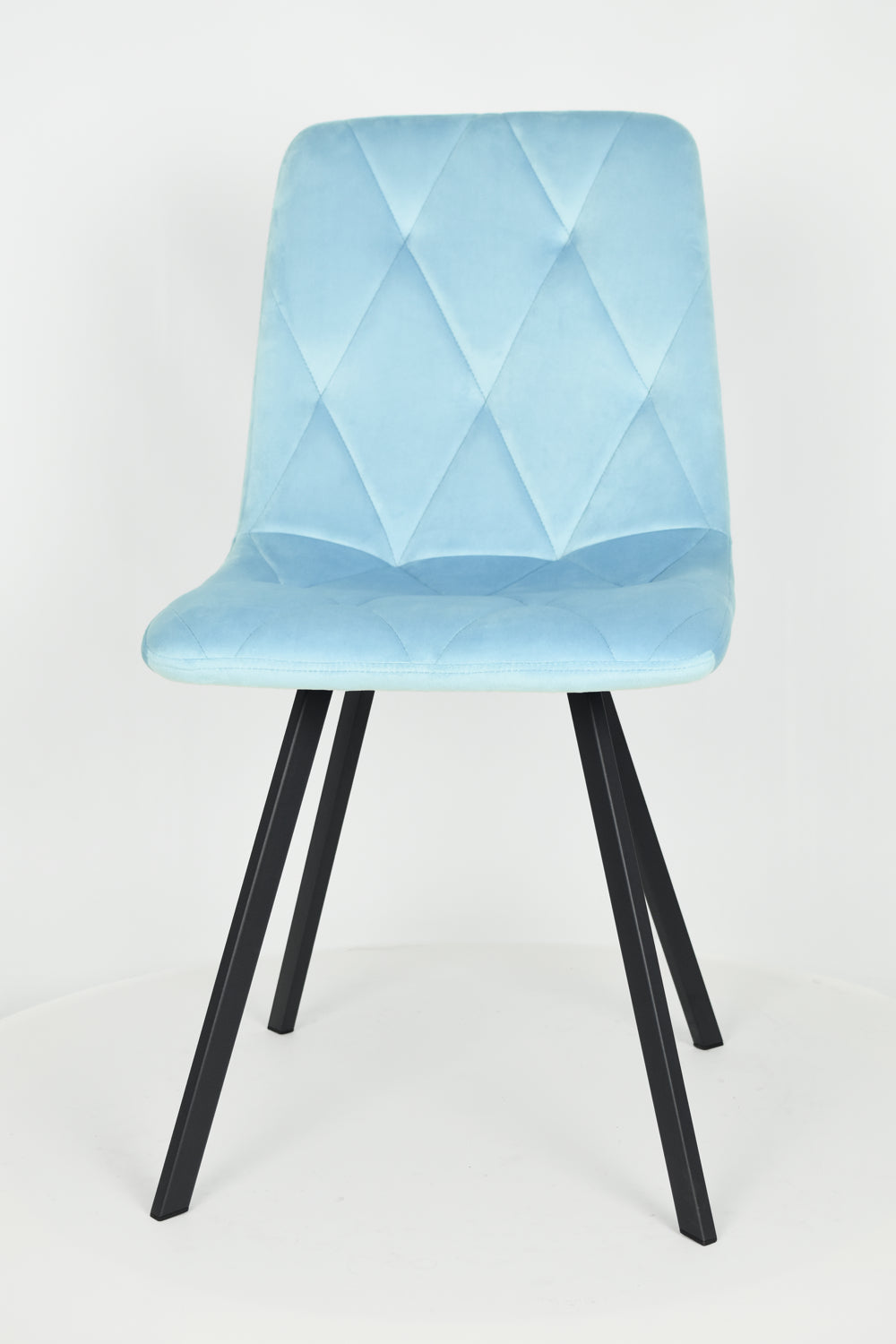 Sedia outlet modello 94 imbottita in velluto color azzurro