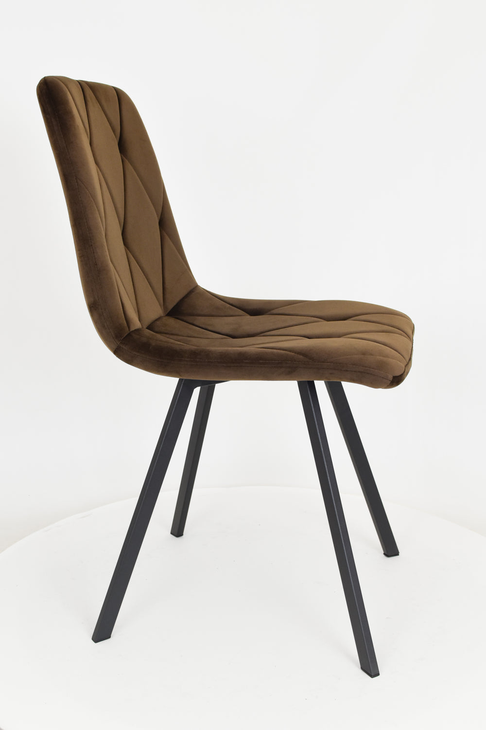 Outlet chair model 94 upholstered in brown velvet