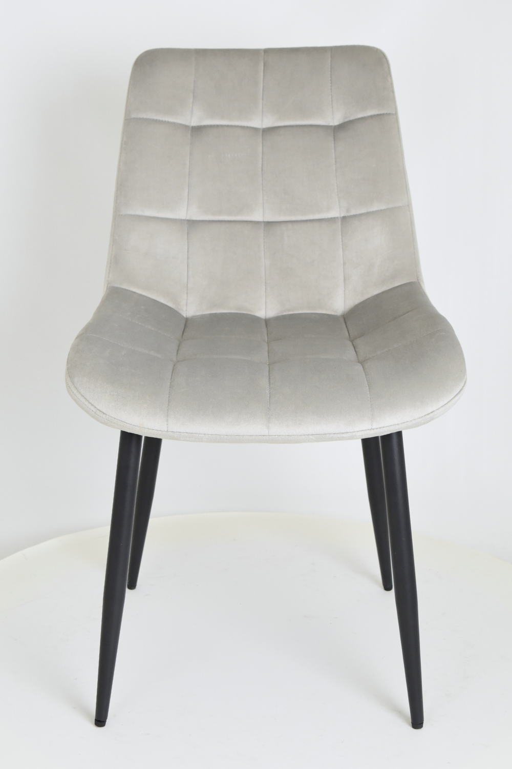 Outlet chair model 98 upholstered in light grey velvet