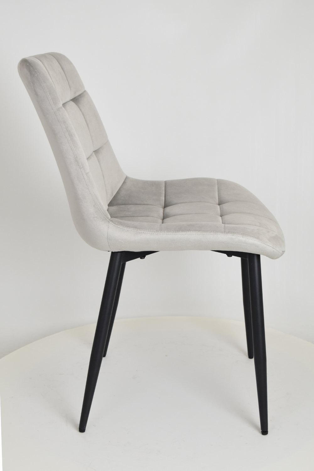 Outlet chair model 98 upholstered in light grey velvet