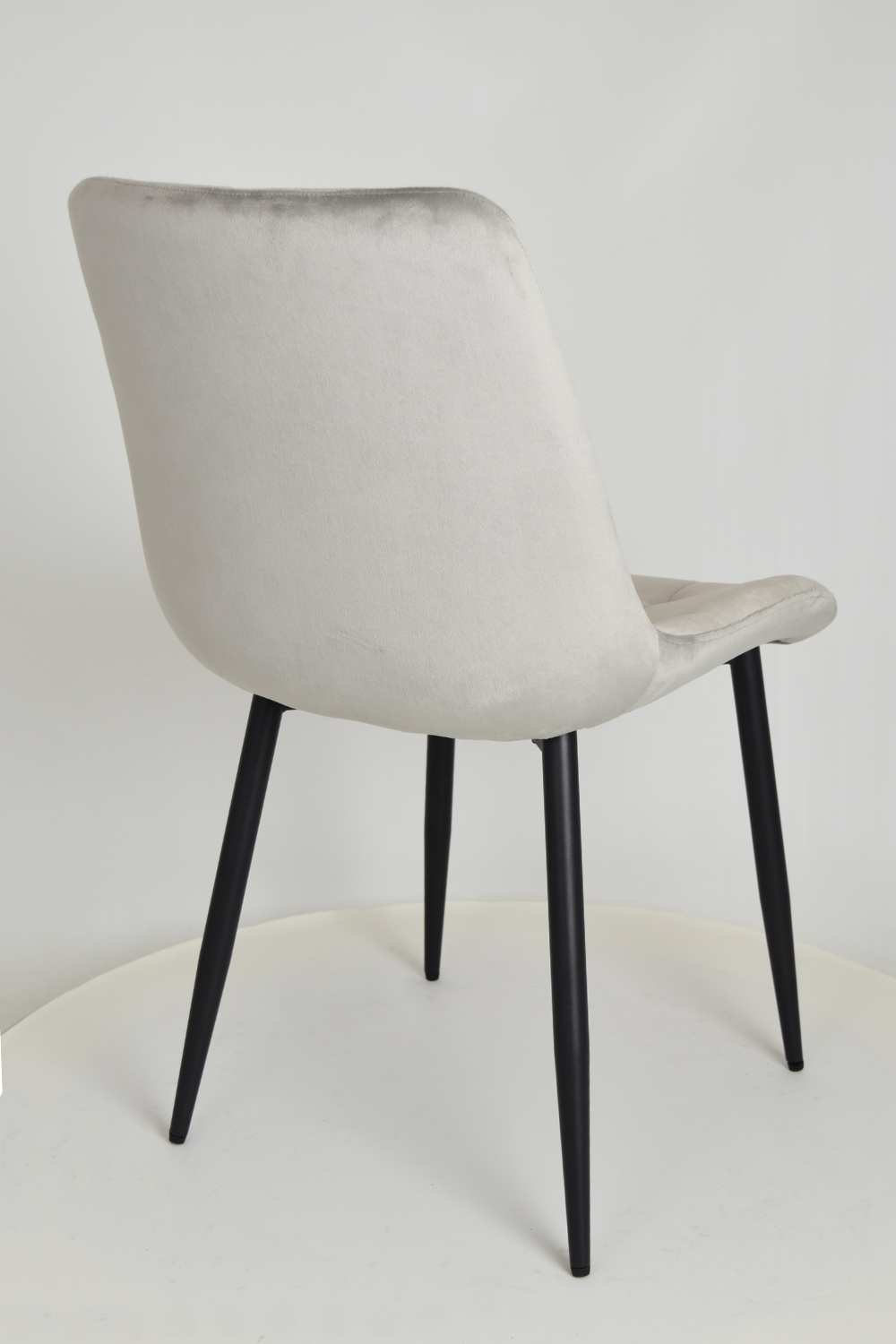 Outlet chair model 98 upholstered in light grey velvet