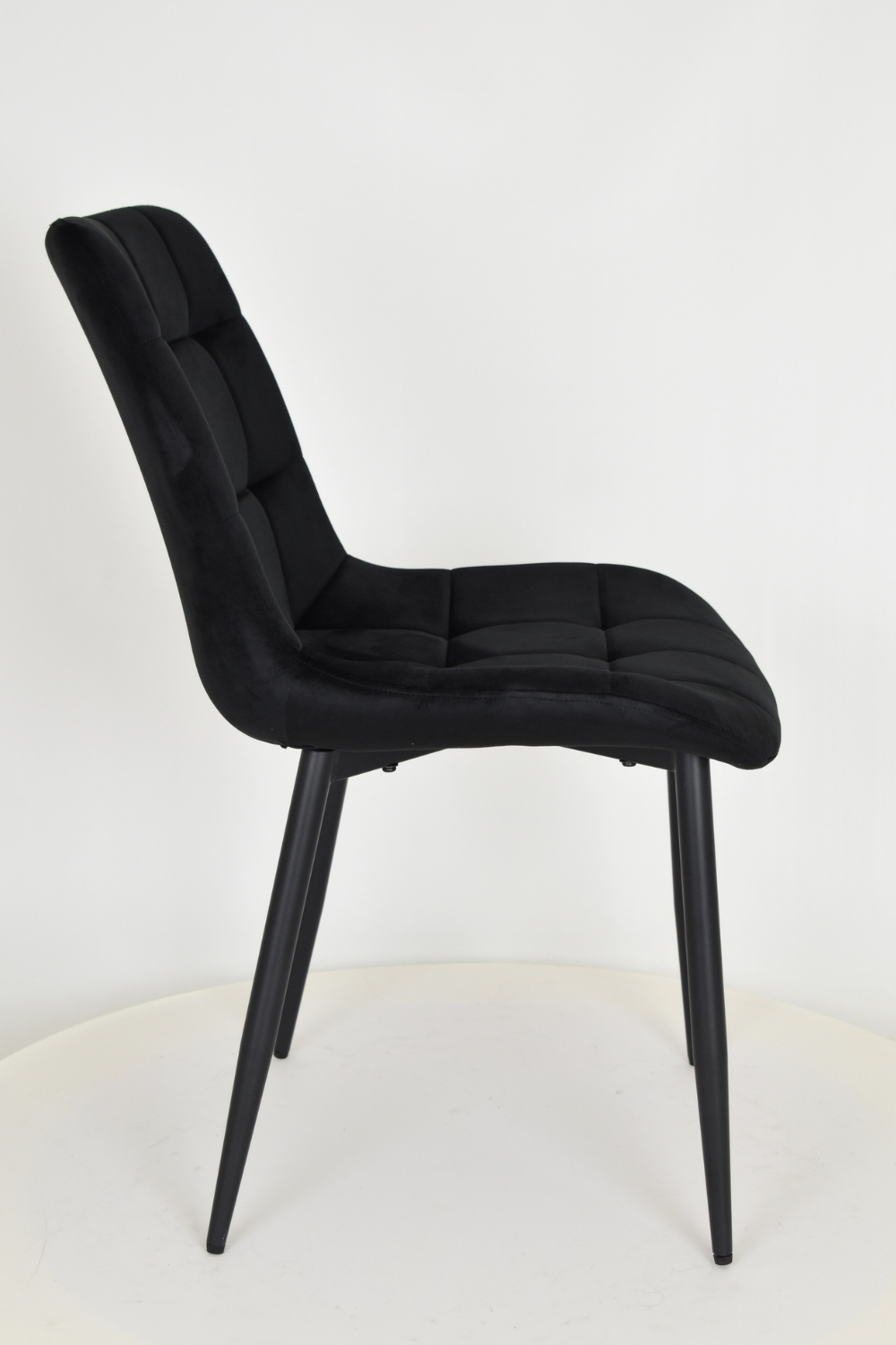 Outlet chair model 98  upholstered in black velvet