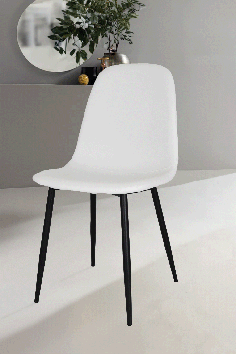 Outlet chair model 95 upholstered in white artificial leather