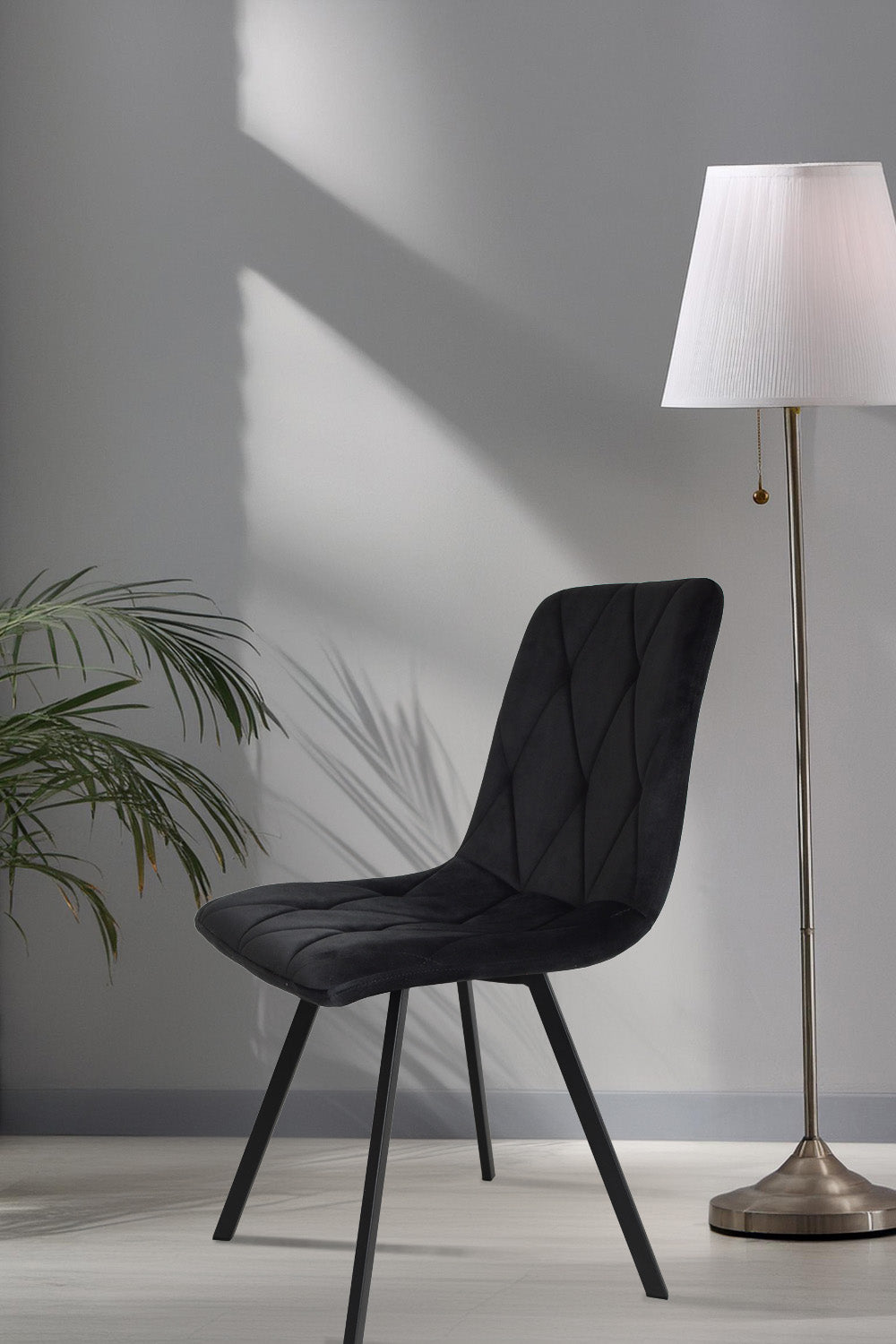 Outlet chair model 94 upholstered in black velvet