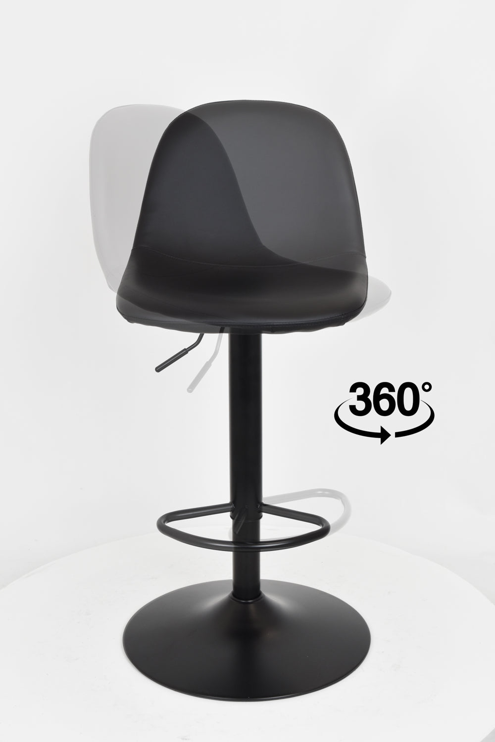 Sgabello outlet modello 91 imbottito in finta pelle color nero