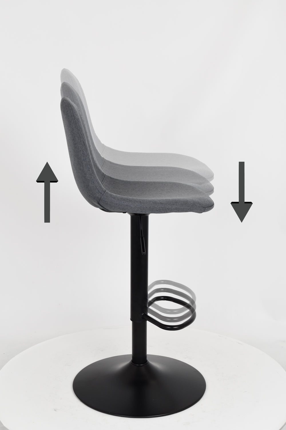 Sgabello outlet modello 91 imbottito in tessuto color grigio scuro