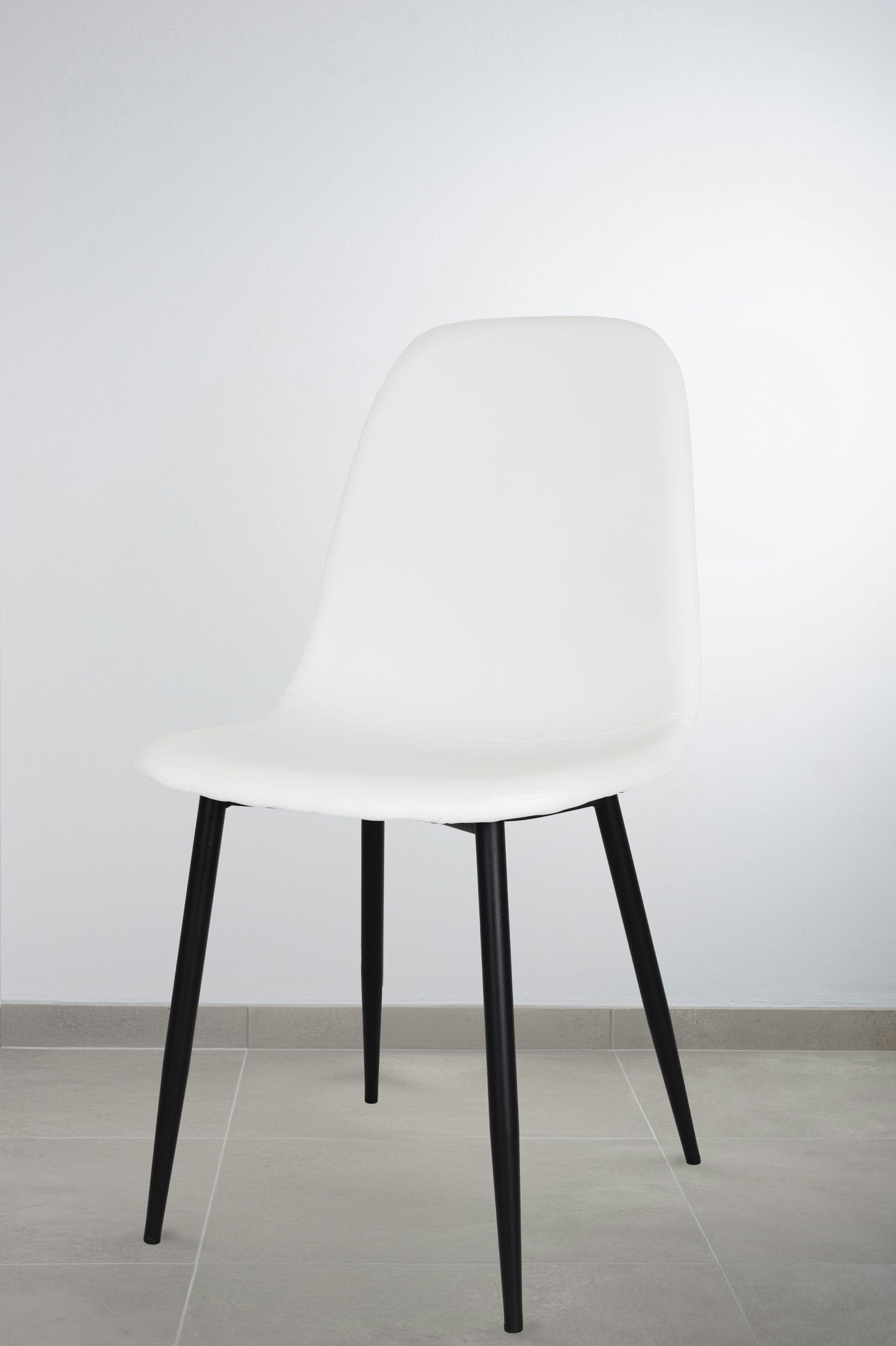 Outlet chair model 95 upholstered in white artificial leather