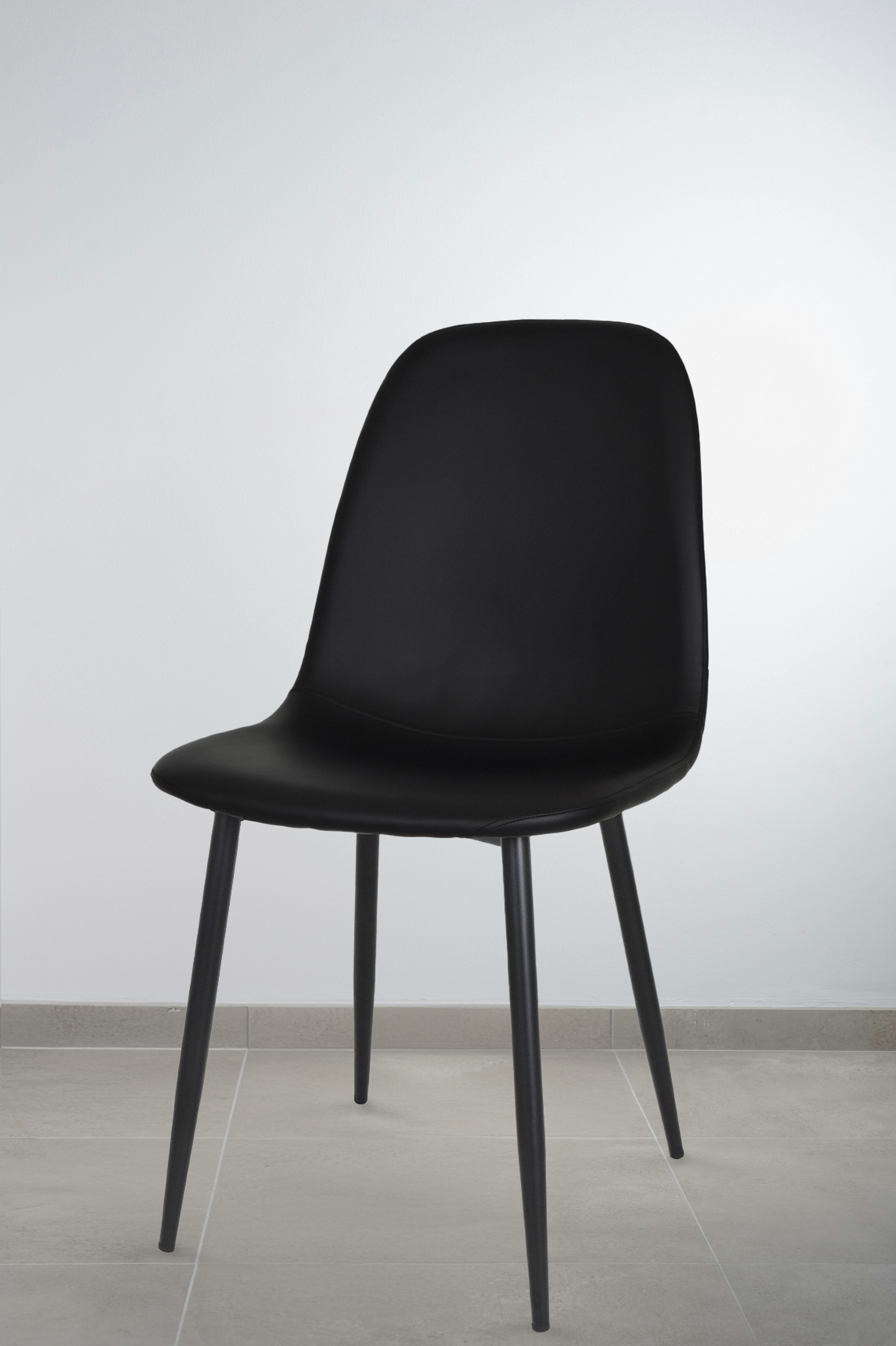 Outlet chair model 95 upholstered in black artificial leather