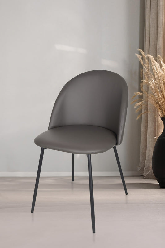 Outlet chair model 99 upholstered in antrachite artificial leather