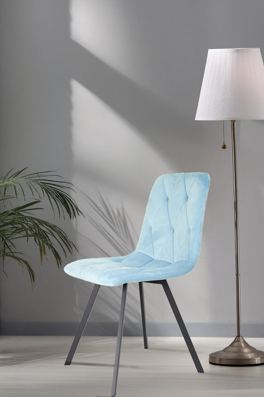 Outlet chair model 94 padded in light blue velvet 