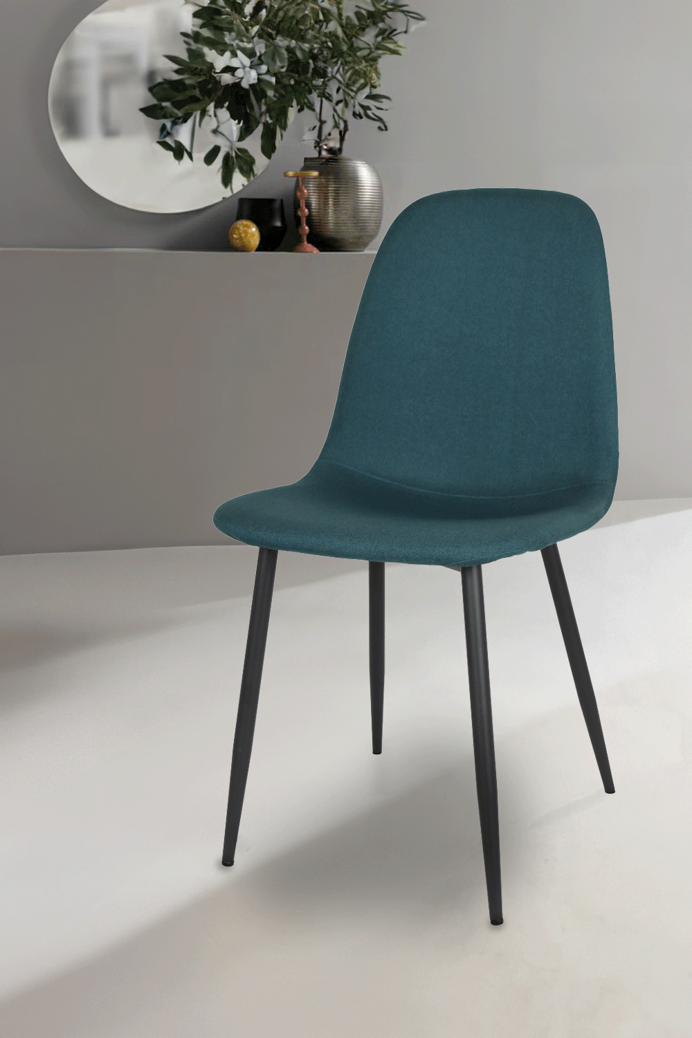 Outlet chair model 95 upholstered in blue fabric 