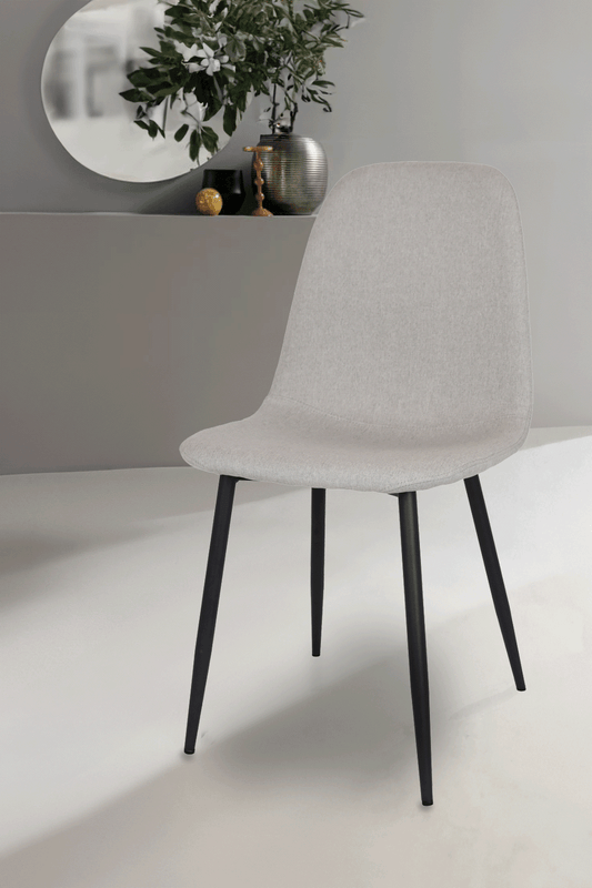 Outlet chair model 95 upholstered in light grey fabric 