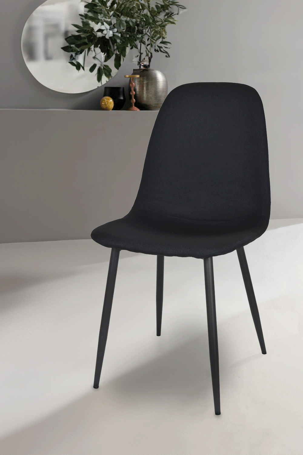 Outlet chair model 95 upholstered in black fabric 