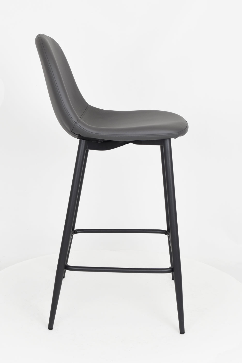 Sgabello outlet modello 92 imbottito in finta pelle color grigio scuro