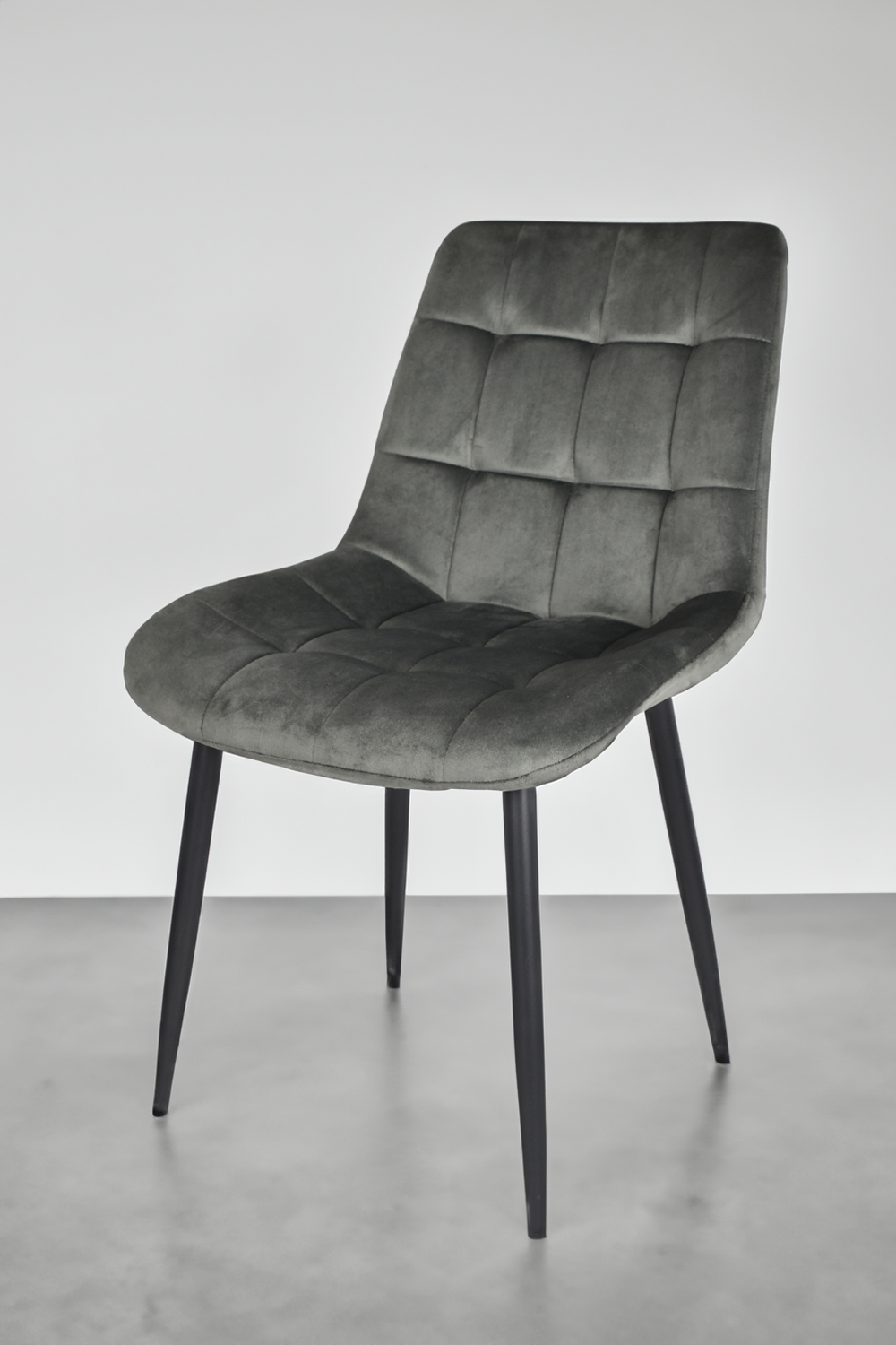 Outlet chair model 98 upholstered in dark grey velvet