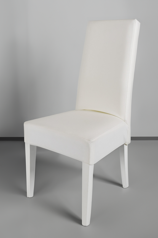 Outlet chair model 36 upholstered in white artificial leather