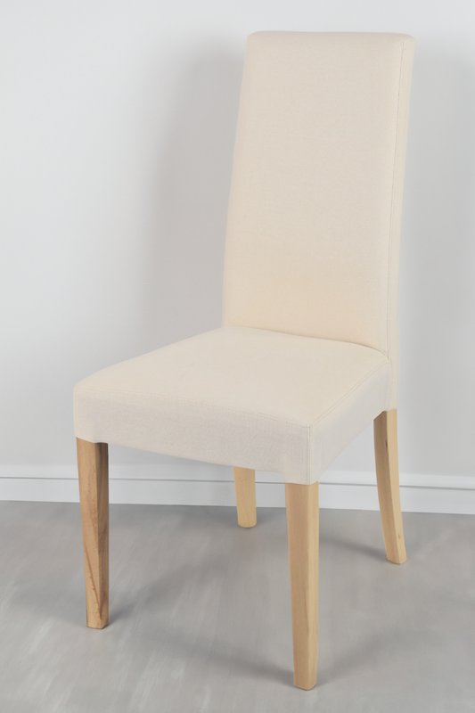 Outlet chair model 36 upholstered in ivory fabric  