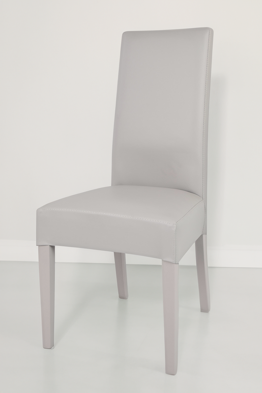 Outlet chair model 36 upholstered in light gray artificial leather