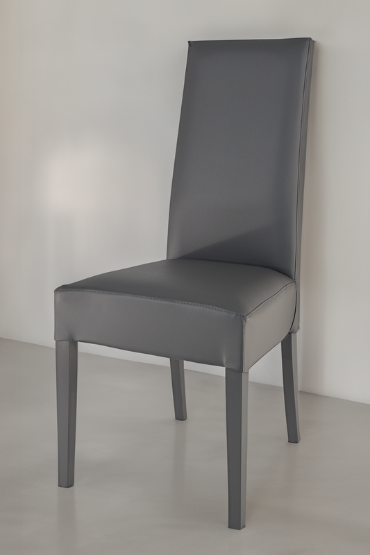 Outlet chair model 36 upholstered in dark gray artificial leather