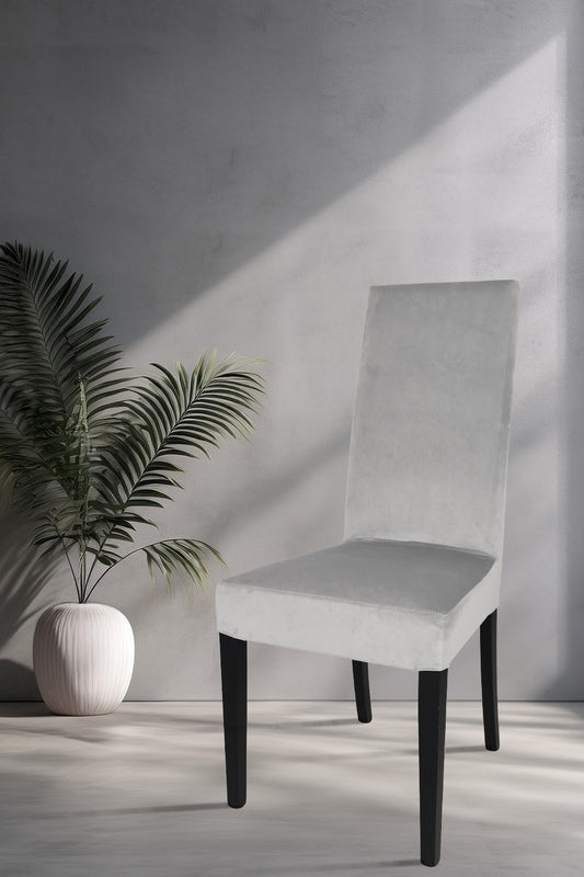 Outlet chair model 35 upholstered in light grey velvet