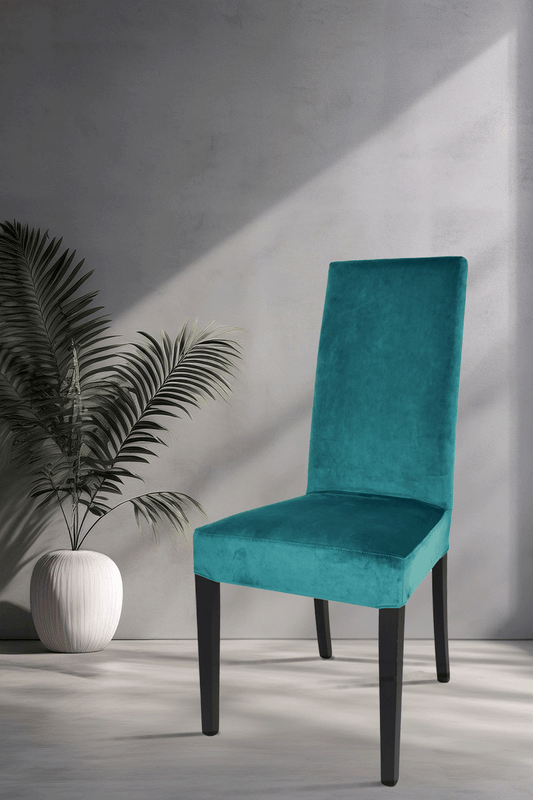 Outlet chair model 35 upholstered in petrol velvet