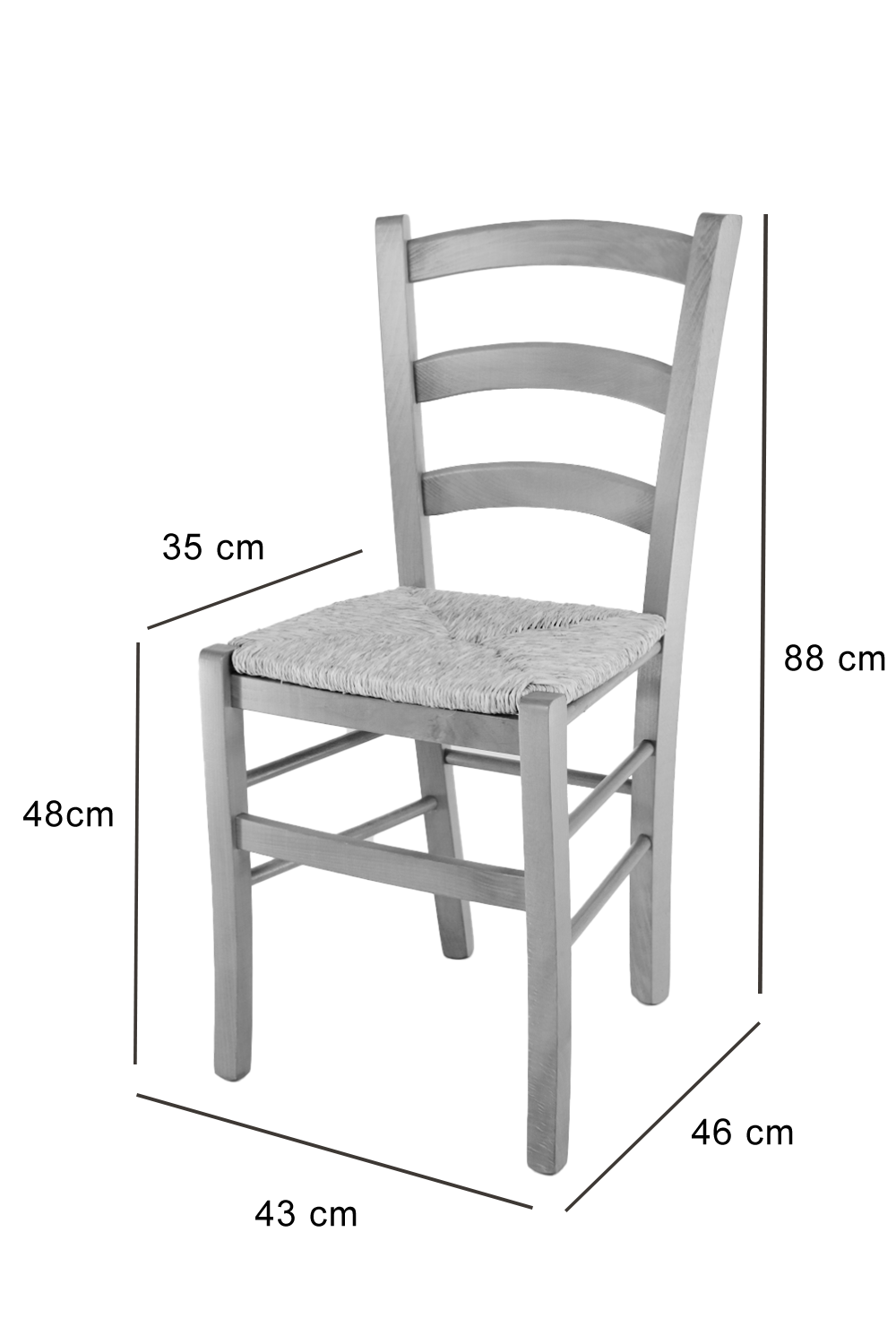 Outlet chair model 14 in nut color with straw seat