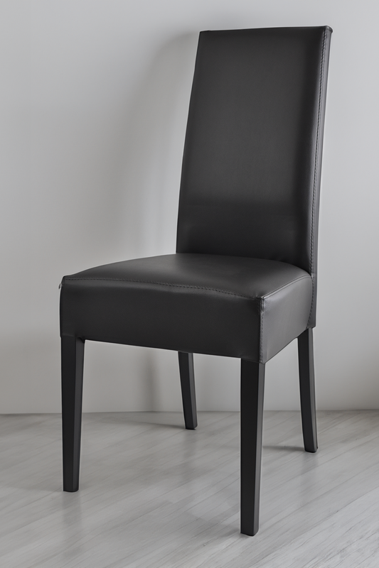Outlet chair model 36 upholstered in black artificial leather